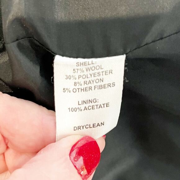 LOFT Double Breasted Wool Blend Peacoat Black 16 - Picture 3 of 9